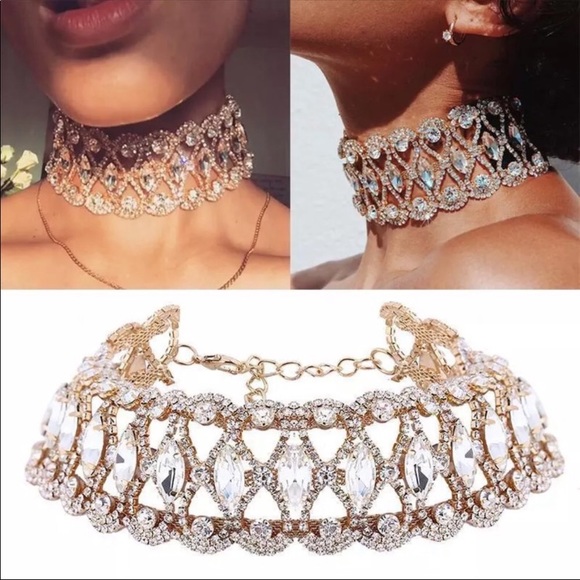 New! Rhinestone Choker Neckla… - Picture 2 of 14